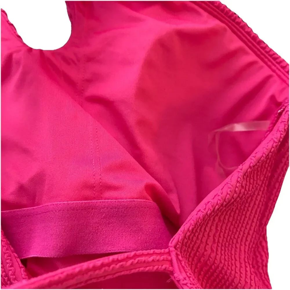 Old Navy Textured Eyelet V-Neck One Piece Dark Pink Size Medium New NWOT